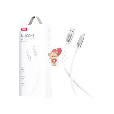Кабель USB - Type-C XO NB251 (6A, силикон) Белый