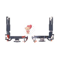 Шлейф для iPhone 16 на системный разъем/микрофон Черный - Премиум Шлейф для iPhone 16 на системный разъем/микрофон Черный - Премиум