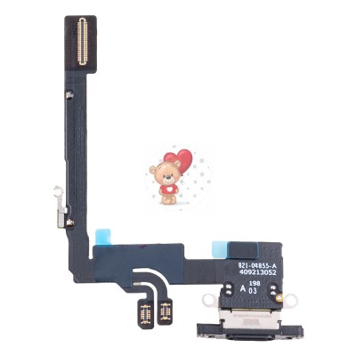 Шлейф для iPhone 16 Pro на системный разъем/микрофон Черный - Премиум