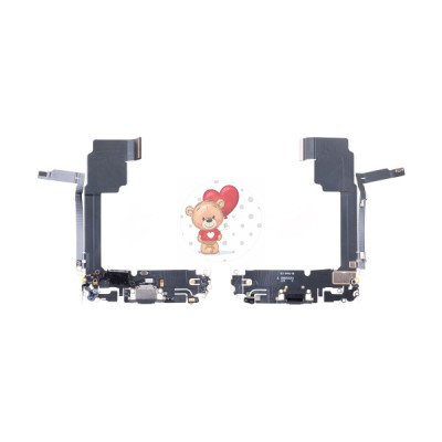 Шлейф для iPhone 16 Pro Max на системный разъем/микрофон Черный - Премиум