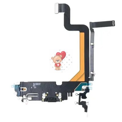 Шлейф для iPhone 14 Pro Max на системный разъем/микрофон Черный - Премиум Шлейф для iPhone 14 Pro Max на системный разъем/микрофон Черный - Премиум