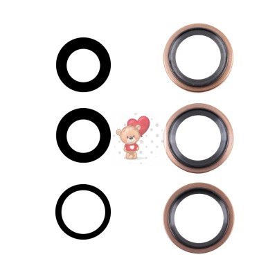 Стекло камеры для iPhone 16 Pro/iPhone 16 Pro Max (комплект 3 шт.) Бежевый