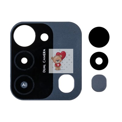 Стекло камеры для Tecno Spark 8C (комплект 2 шт.) Черный