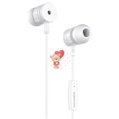 Гарнитура "3,5 мм" Jack Borofone BM31 (вакуумные) Белый Гарнитура "3,5 мм" Jack Borofone BM31 (вакуумные) Белый