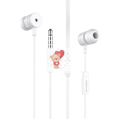 Гарнитура "3,5 мм" Jack Borofone BM31 (вакуумные) Белый Гарнитура "3,5 мм" Jack Borofone BM31 (вакуумные) Белый