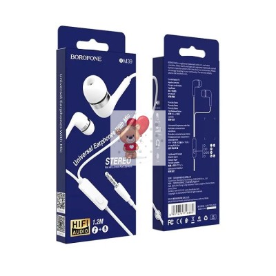 Гарнитура "3,5 мм" Jack Borofone BM39 (вакуумные) Белый Гарнитура "3,5 мм" Jack Borofone BM39 (вакуумные) Белый