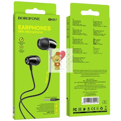 Гарнитура "3,5 мм" Jack Borofone BM57 (вакуумные) Черный Гарнитура "3,5 мм" Jack Borofone BM57 (вакуумные) Черный