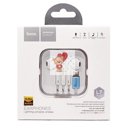 Гарнитура Lightning Hoco L7 Plus (вкладыши) Белый Гарнитура Lightning Hoco L7 Plus (вкладыши) Белый