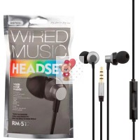 Гарнитура "3,5 мм" Jack Remax RM-512 (вакуумные) Черный