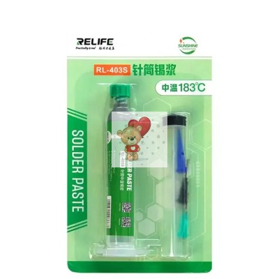 Паста паяльная Relife RL-403S (40 г, среднетемпературная 183°C, в шприце) Паста паяльная Relife RL-403S (40 г, среднетемпературная 183°C, в шприце)