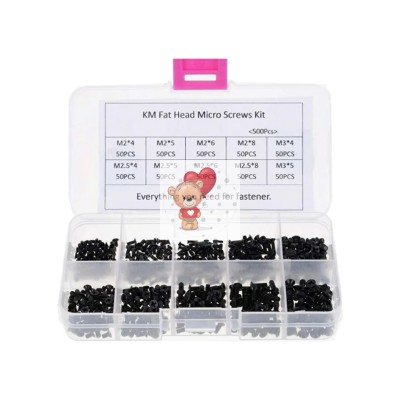 Набор винтов для ноутбука (10 размеров, 500 шт.) Черный