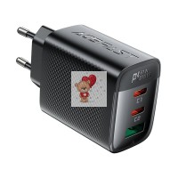 Сетевое зарядное устройство USB/Type-C Acefast A108 (67W, PD, 3 порта, GaN) Черный Сетевое зарядное устройство USB/Type-C Acefast A108 (67W, PD, 3 порта, GaN) Черный