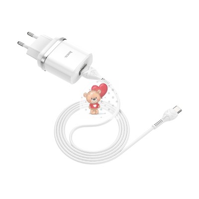Сетевое зарядное устройство USB Hoco C12Q (18W, QС3.0, кабель Type-C) Белый Сетевое зарядное устройство USB Hoco C12Q (18W, QС3.0, кабель Type-C) Белый