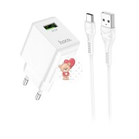 Сетевое зарядное устройство USB Hoco C98A (18W, QС3.0, кабель Type-C) Белый Сетевое зарядное устройство USB Hoco C98A (18W, QС3.0, кабель Type-C) Белый