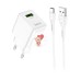 Сетевое зарядное устройство USB Hoco C98A (18W, QС3.0, кабель Type-C) Белый