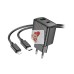 Сетевое зарядное устройство USB/Type-C Hoco CS23A (30W, QC3.0, PD, 2 порта, кабель Type-C-Lightning) Черный