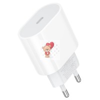 Сетевое зарядное устройство Type-C Borofone BA100A (20W, PD) Белый Сетевое зарядное устройство Type-C Borofone BA100A (20W, PD) Белый