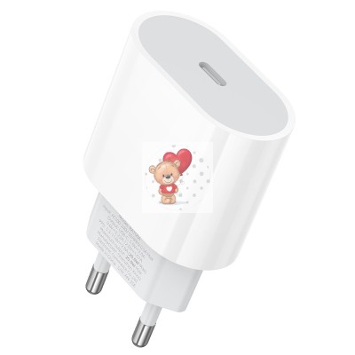 Сетевое зарядное устройство Type-C Borofone BA100A (20W, PD) Белый