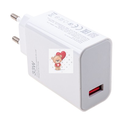 Сетевое зарядное устройство USB для Xiaomi Turbo Charger (33W, QC3.0, кабель Type-C с чипом IC) Белый Сетевое зарядное устройство USB для Xiaomi Turbo Charger (33W, QC3.0, кабель Type-C с чипом IC) Белый