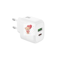 Сетевое зарядное устройство USB/Type-C XO L137 (20W, QС3.0, PD, 2 порта) Белый