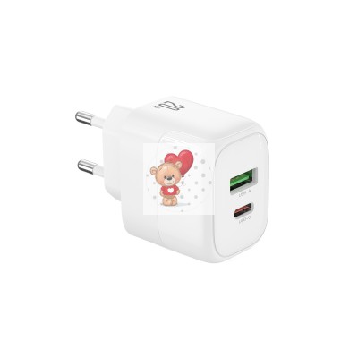 Сетевое зарядное устройство USB/Type-C XO L137 (20W, QС3.0, PD, 2 порта) Белый Сетевое зарядное устройство USB/Type-C XO L137 (20W, QС3.0, PD, 2 порта) Белый
