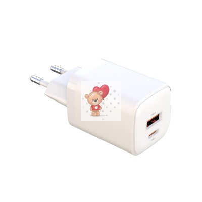 Сетевое зарядное устройство USB/Type-C XO L96 (30W, QС3.0, PD, 2 порта) Белый