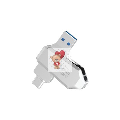 USB-флеш (USB 3.0 + Type-C) 64GB XO U50 Серебро