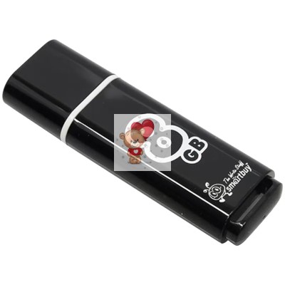 USB-флеш (USB 2.0) 8GB Smartbuy Glossy Черный