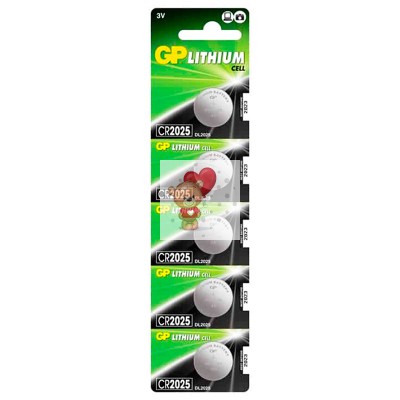 Батарейка CR2025 GP Lithium 3V (5 шт. в блистере)