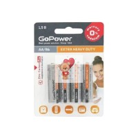 Батарейка AA R6 GoPower Heavy Duty 1.5V (4 шт. в блистере) Батарейка AA R6 GoPower Heavy Duty 1.5V (4 шт. в блистере)