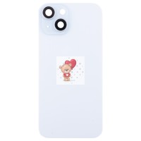 Задняя крышка для Apple iPhone 15 в сборе со стеклом камеры (голубая) (стекло, логотип) - Премиум Задняя крышка для Apple iPhone 15 в сборе со стеклом камеры (голубая) (стекло, логотип) - Премиум