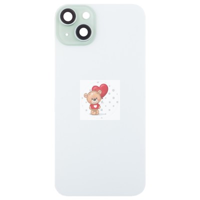 Задняя крышка для Apple iPhone 15 Plus в сборе со стеклом камеры (зеленая) (стекло, логотип) - Премиум