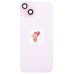 Задняя крышка для Apple iPhone 15 Plus в сборе со стеклом камеры (розовая) (стекло, логотип) - Премиум