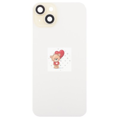 Задняя крышка для Apple iPhone 15 Plus в сборе со стеклом камеры (желтая) (стекло, логотип) - Премиум