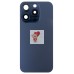 Задняя крышка для Apple iPhone 15 Pro в сборе со стеклом камеры (синяя) (стекло, логотип) - Премиум