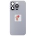 Задняя крышка для Apple iPhone 15 Pro в сборе со стеклом камеры (серая) (стекло, логотип) - Премиум