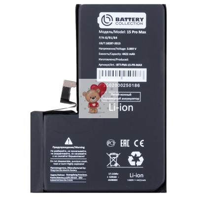 Аккумуляторная батарея для Apple iPhone 15 Pro Max - Battery Collection (Премиум)