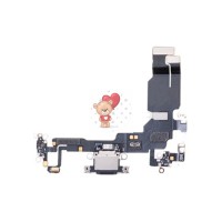 Шлейф для Apple iPhone 15 на системный разъем/микрофон (черный) - Премиум