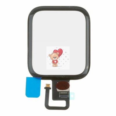 Стекло модуля для Apple Watch 6 (44 мм) с тачскрином и OCA пленкой Черный - OR (Mitsubishi)