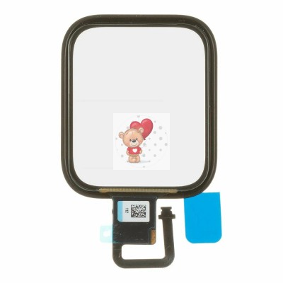 Стекло модуля для Apple Watch 6 (44 мм) с тачскрином и OCA пленкой Черный - OR (Mitsubishi)