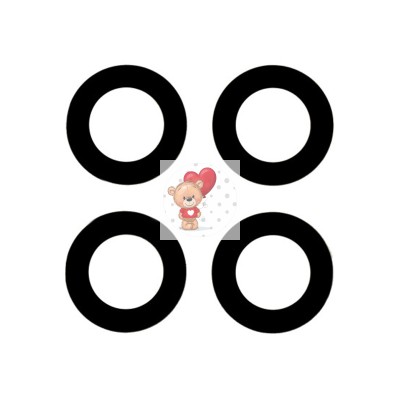 Стекло камеры для Huawei Honor 50 Lite/Huawei Nova 8i (комплект 4 шт.) Черный