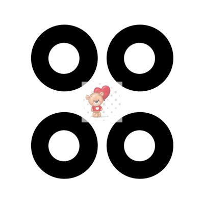 Стекло камеры для Huawei Honor X8 (комплект 4 шт.) Черный