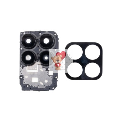 Стекло камеры для Huawei Honor X8a в сборе с рамкой Черный