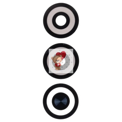 Стекло камеры для Infinix Smart 8 (комплект 3 шт.) Черный