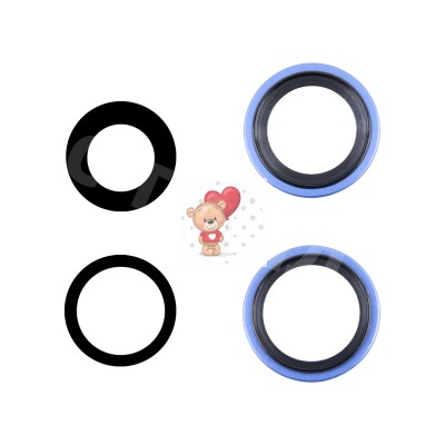 Стекло камеры для iPhone 16/iPhone 16 Plus (комплект 2 шт.) Ультрамарин