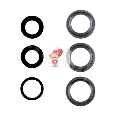 Стекло камеры для iPhone 16 Pro/iPhone 16 Pro Max (комплект 3 шт.) Черный