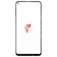 Стекло модуля для Huawei P40 Lite E сборе с OCA пленкой Черный - OR (Mitsubishi)