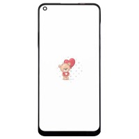 Стекло модуля для OPPO A53 в сборе с OCA пленкой Черный - OR (Mitsubishi)