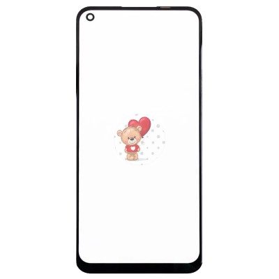 Стекло модуля для OPPO A53 в сборе с OCA пленкой Черный - OR (Mitsubishi)