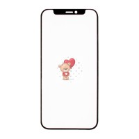 Стекло модуля для Apple iPhone12 Pro в сборе с OCA пленкой Черный - OR (Mitsubishi)